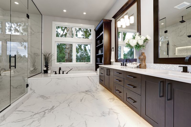 Spacious master bathroom with dual sinks